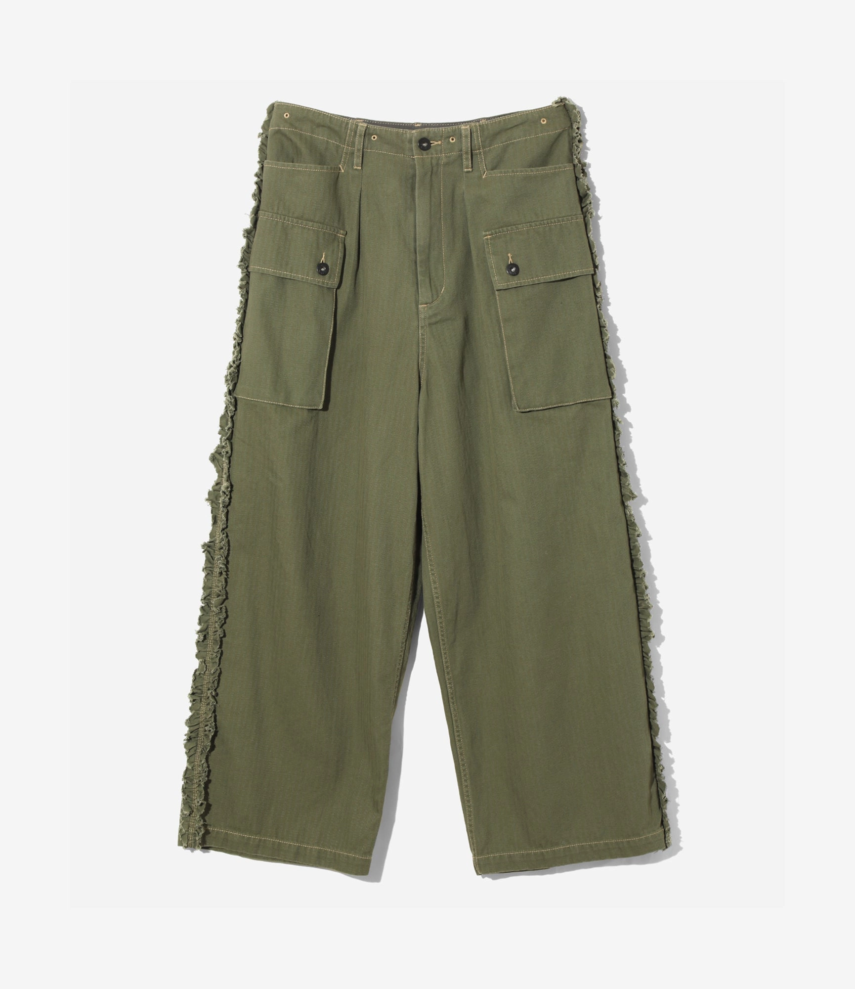 Utility Pant ?C Olive Herringbone Light Reflective Details