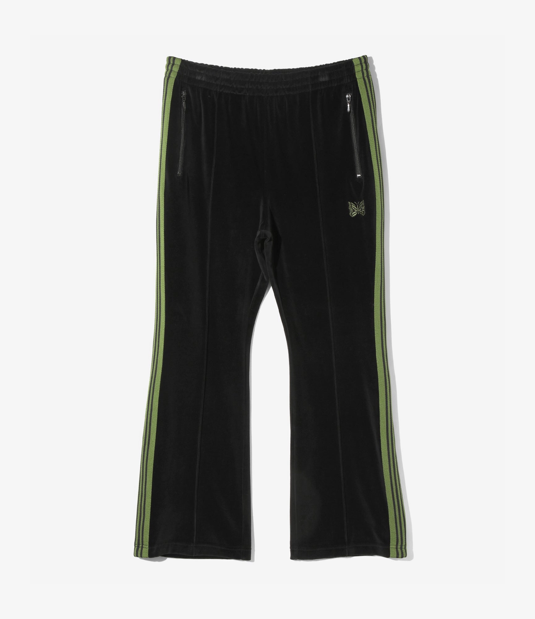 Boot-Cut Track Pant ?C Black Velour ReinforcedSeams Durable Fit