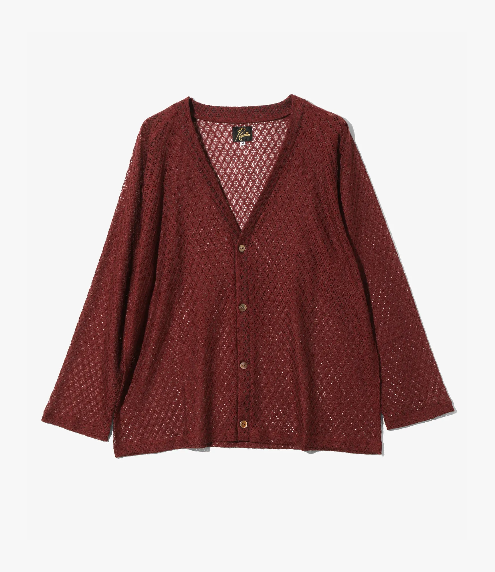 V-Neck Cardigan ?C Burgundy Raschel Lace Soft Material Multi purpose design