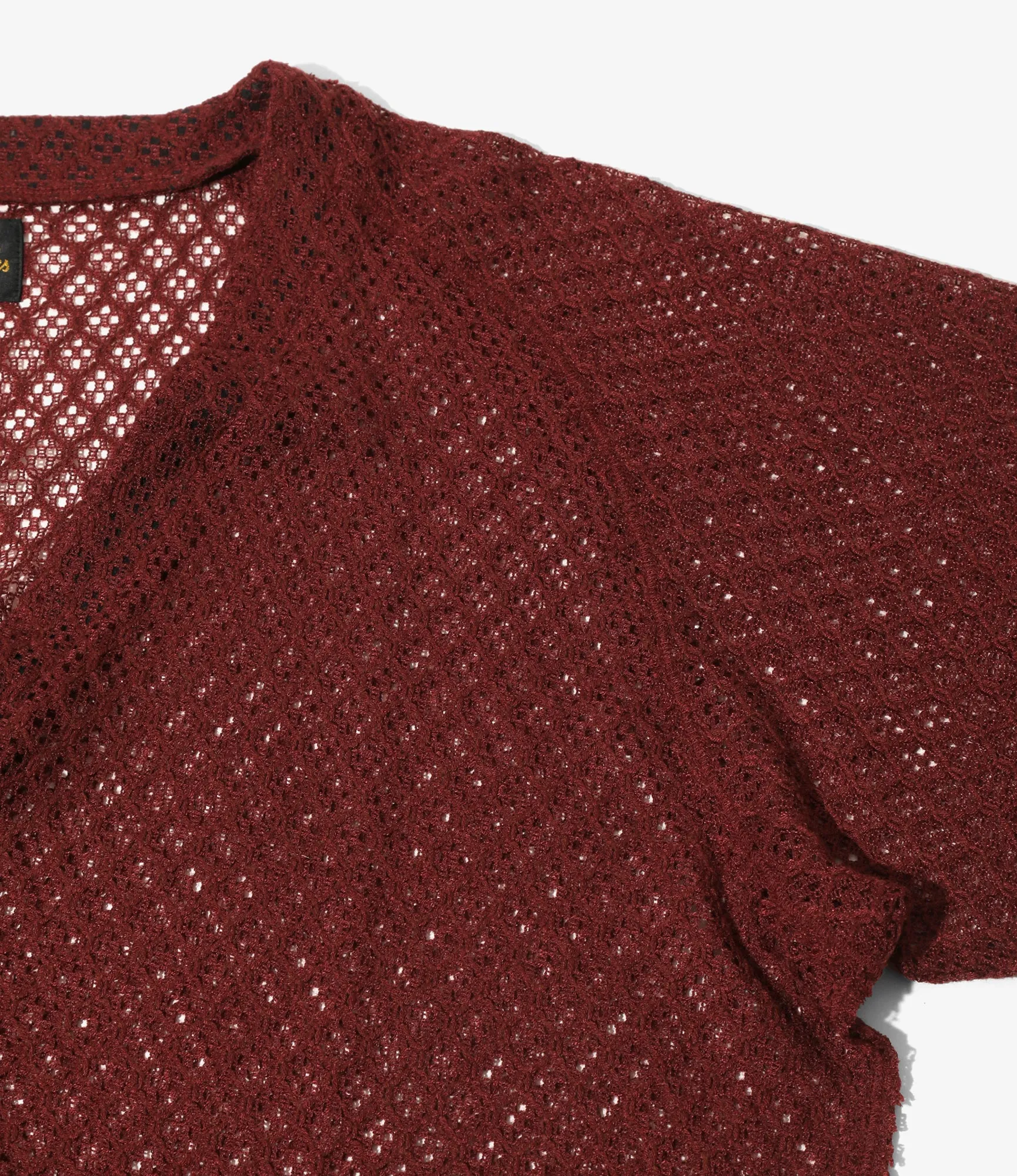 Ethical Production Certified V-Neck Cardigan ?C Burgundy Raschel Lace