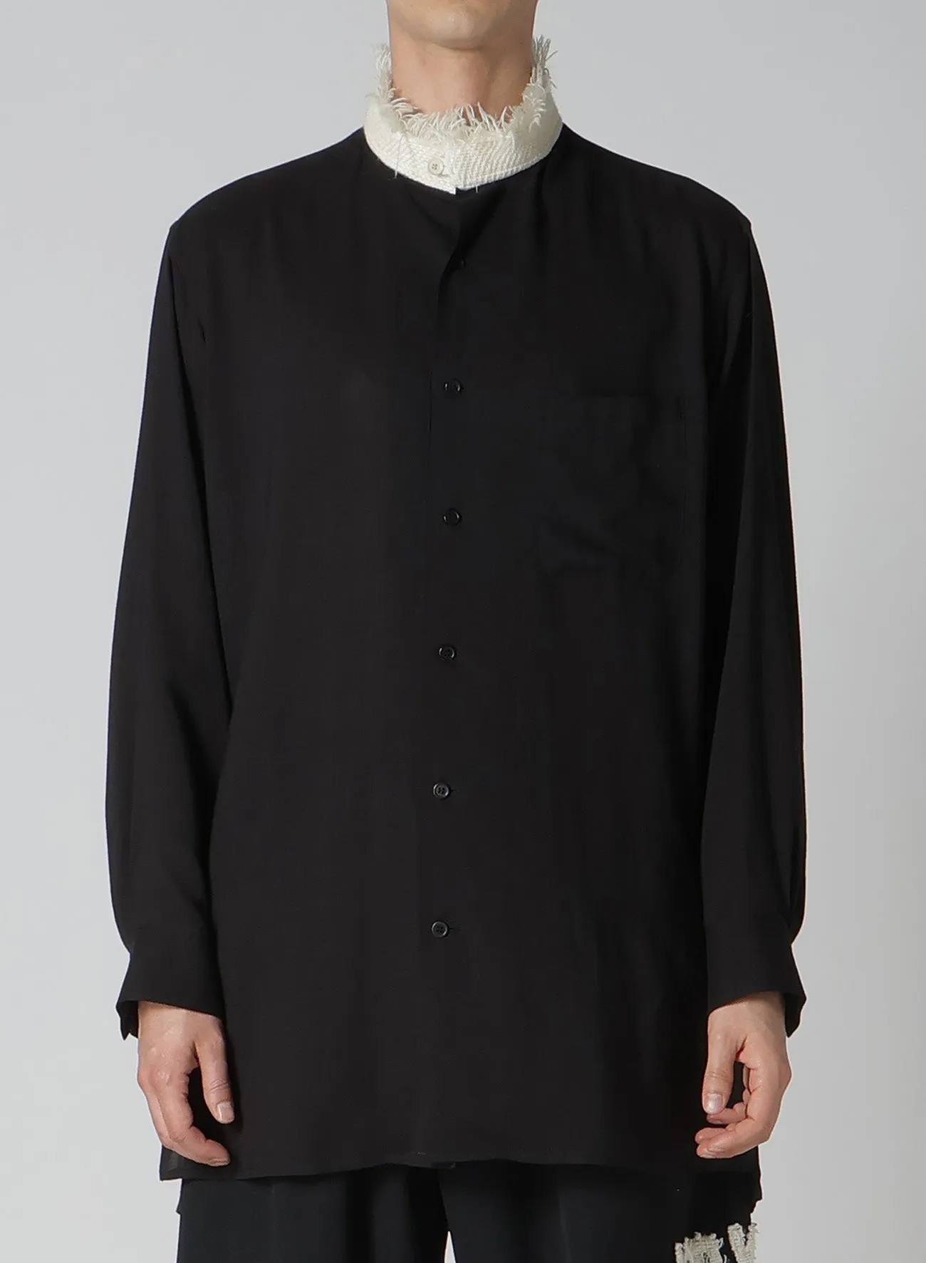 Raw edge Dynamic Design J-TWEED COLLART STANDARD BLOUSE