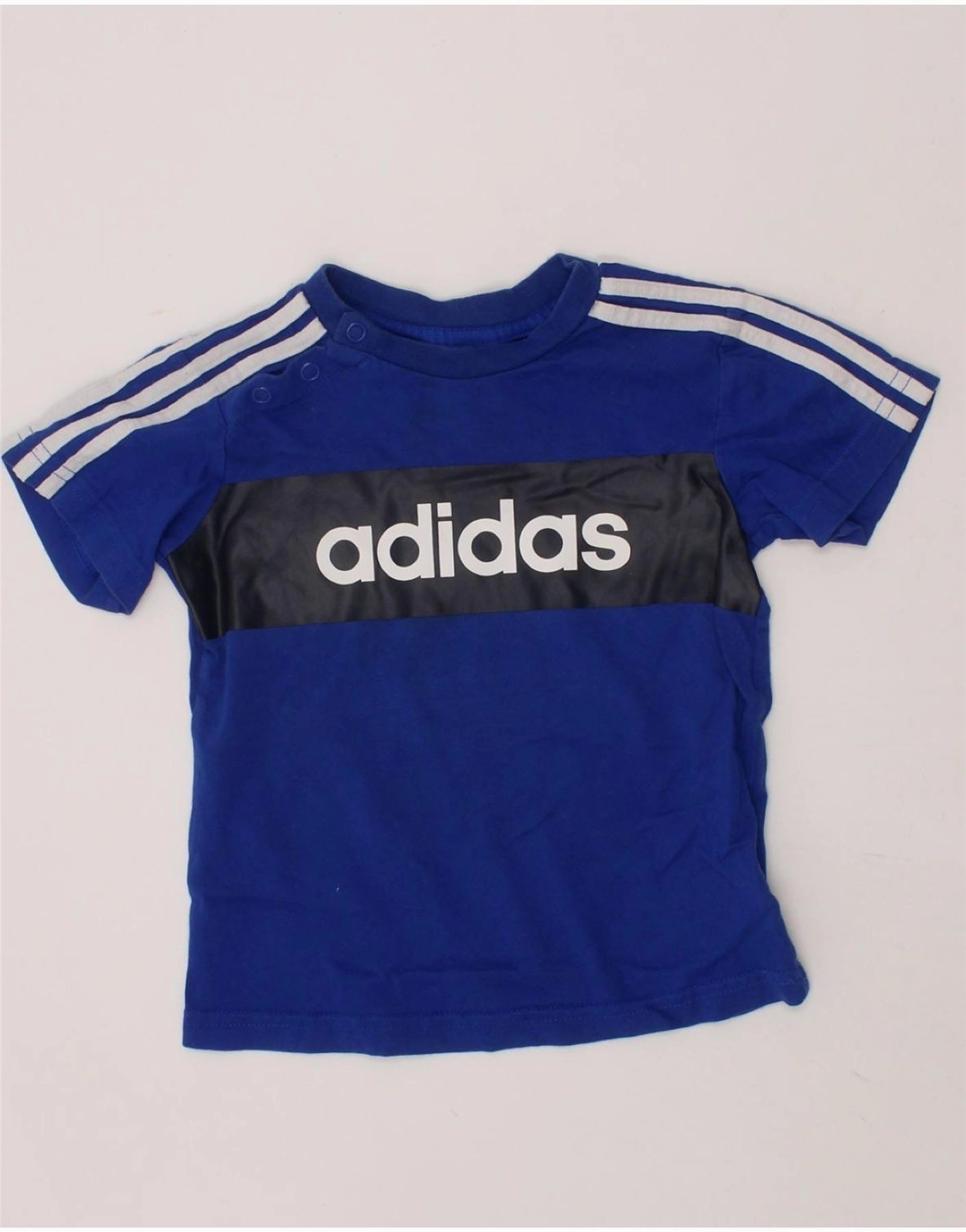ADIDAS Baby Boys Graphic T-Shirt Top 12-18 Months Navy Blue Cotton Smart Appearance