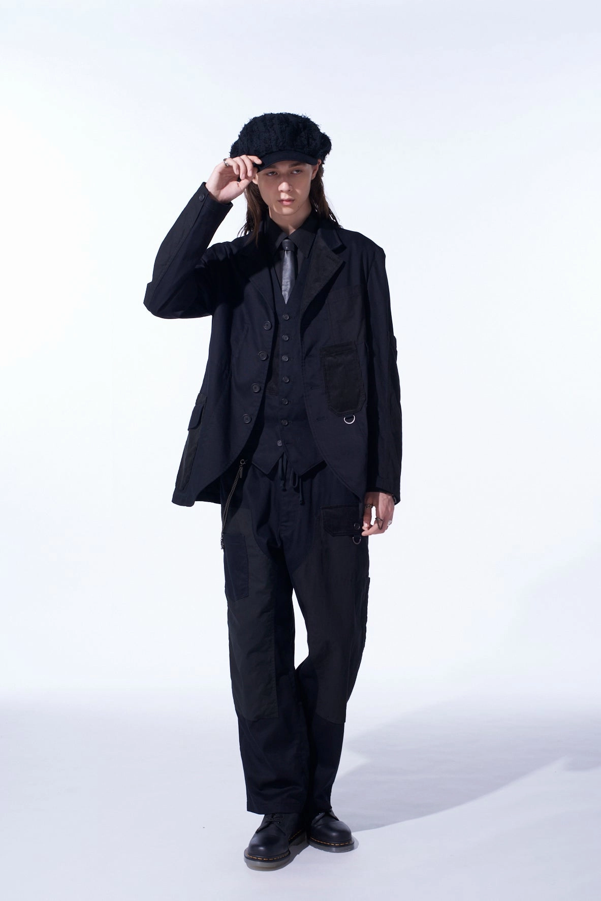 VARIOUS FABRICS CRAZY PATCHWORK JACKET Functional Detail