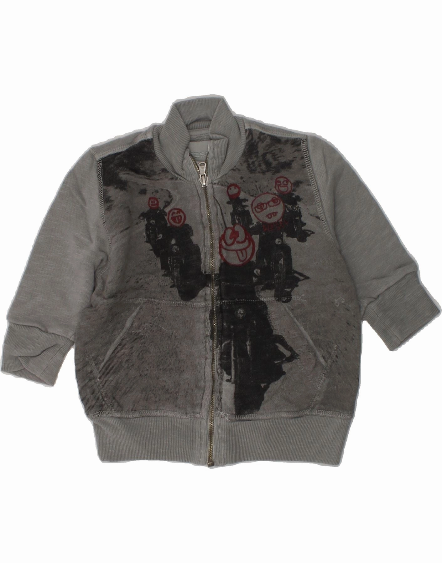 Utility Core Appointment DIESEL Baby Boys Graphic Tracksuit Top Jacket 3-6 Months Grey Cotton