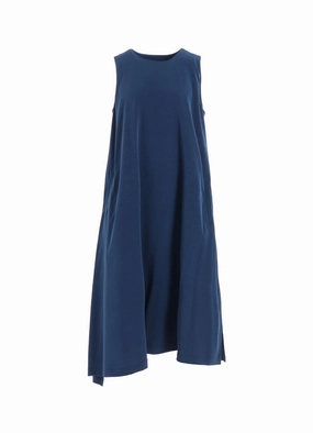 Contrast-Piping CREPE DE CHINE SLEEVELESS DRESSES