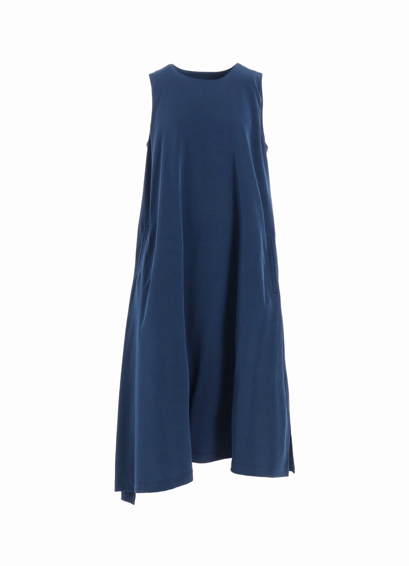 Contrast-Piping CREPE DE CHINE SLEEVELESS DRESSES