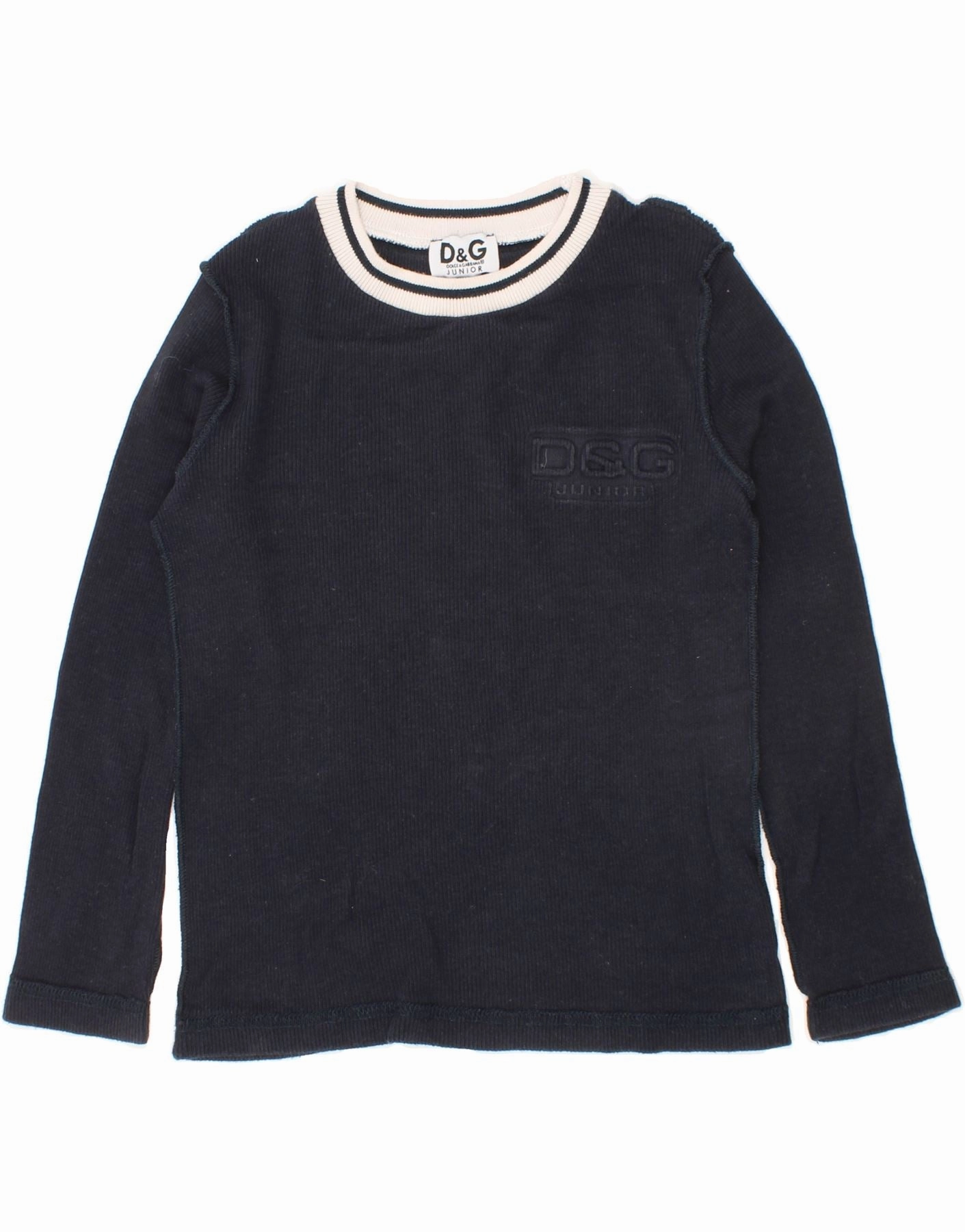 DOLCE & GABBANA Baby Boys Top Long Sleeve 18-24 Months Navy Blue Abrasion Resistant Edges Bold Prints