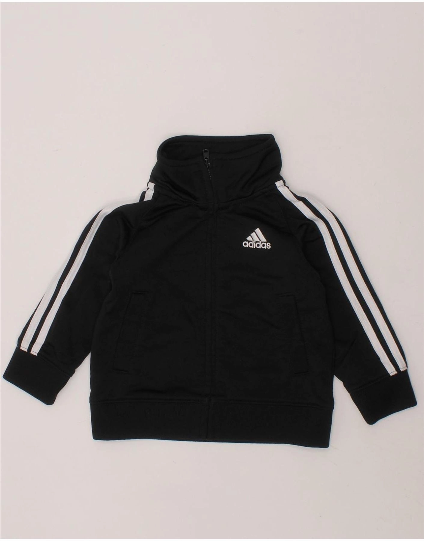 ADIDAS Baby Boys Graphic Tracksuit Top Jacket 9-12 Months Black Polyester type