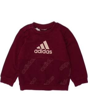 Breathable Yarn ADIDAS Baby Girls Graphic Sweatshirt Jumper 12-18 Months Maroon