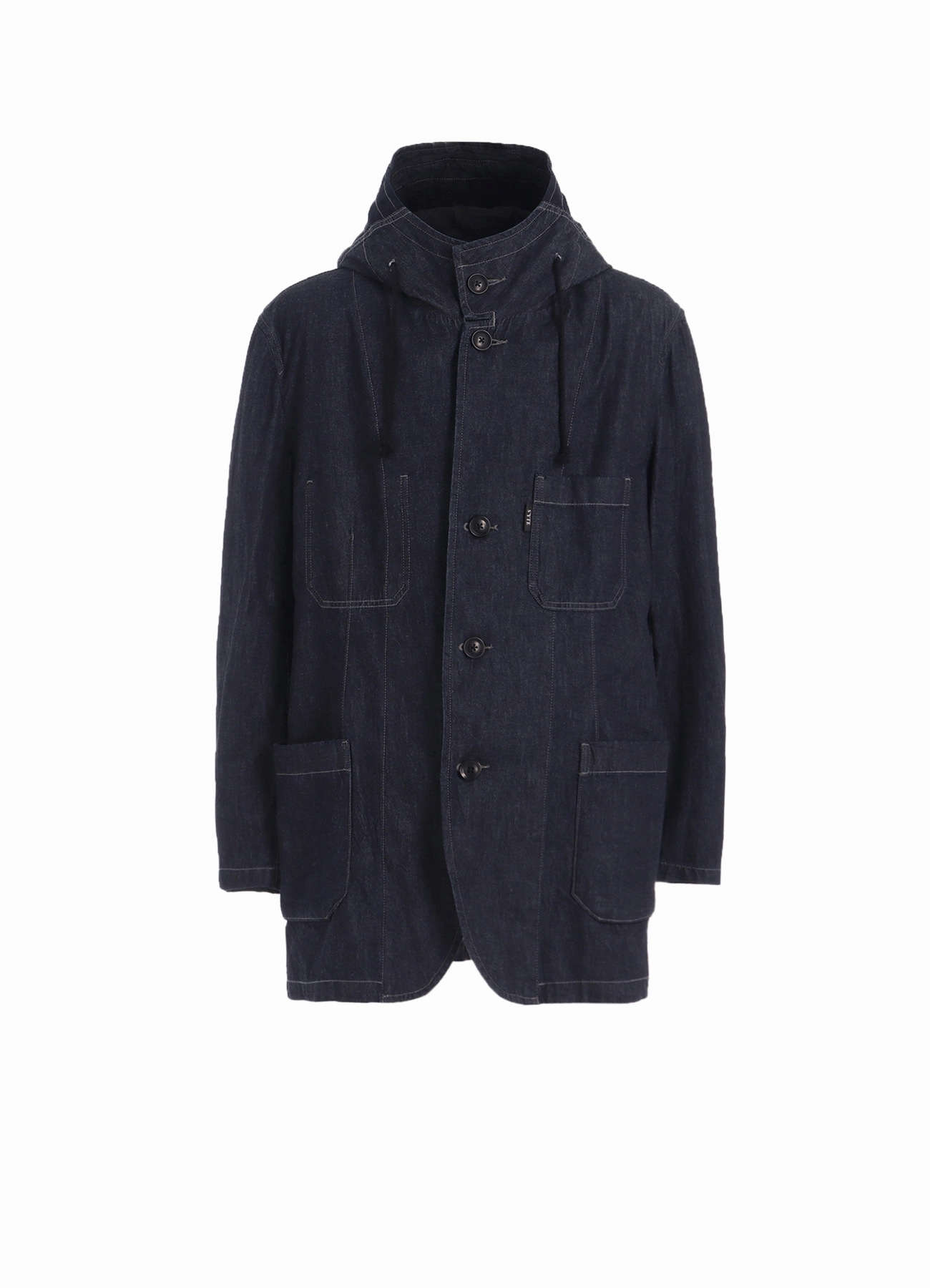 Wool popular among fashionistas 7oz TWO-TONE DENIM HOODED JACKET