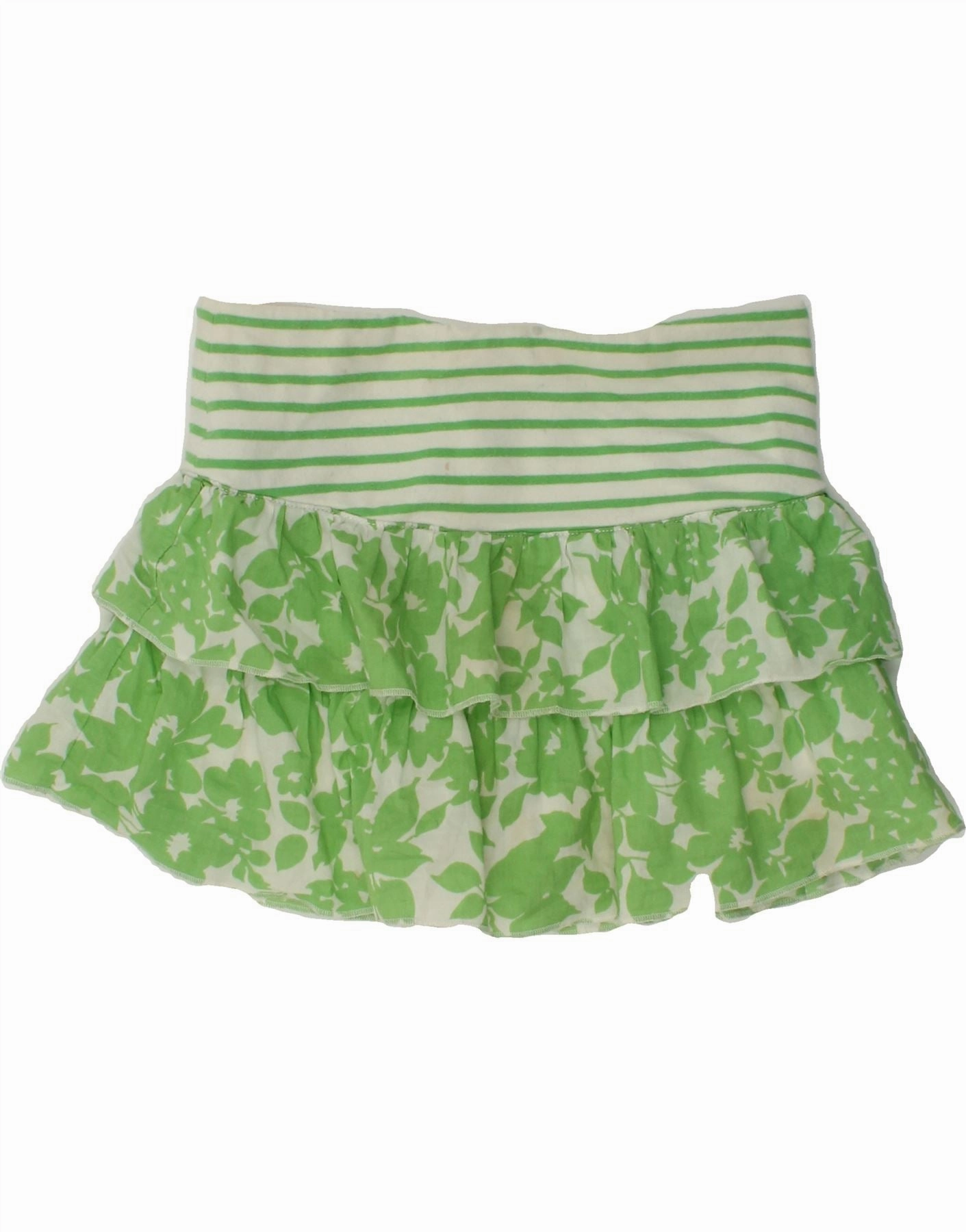 TOMMY HILFIGER Baby Girls Ruffle Skirt 18-24 Months W22  Green Floral Lounge Texture All-day style