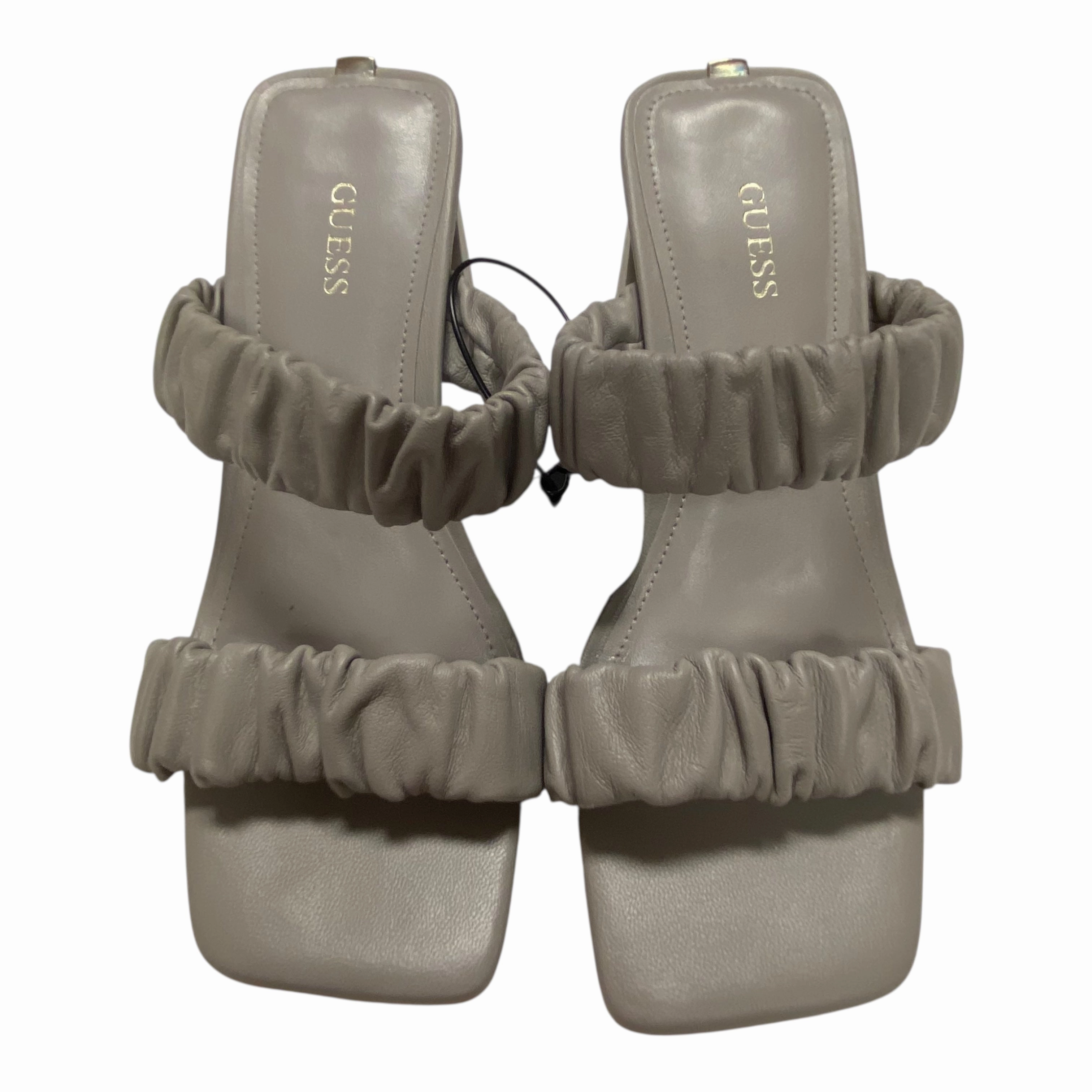 Sandals Heels Block By Guess In Grey, Size:5 Practical And Stylish Footwear