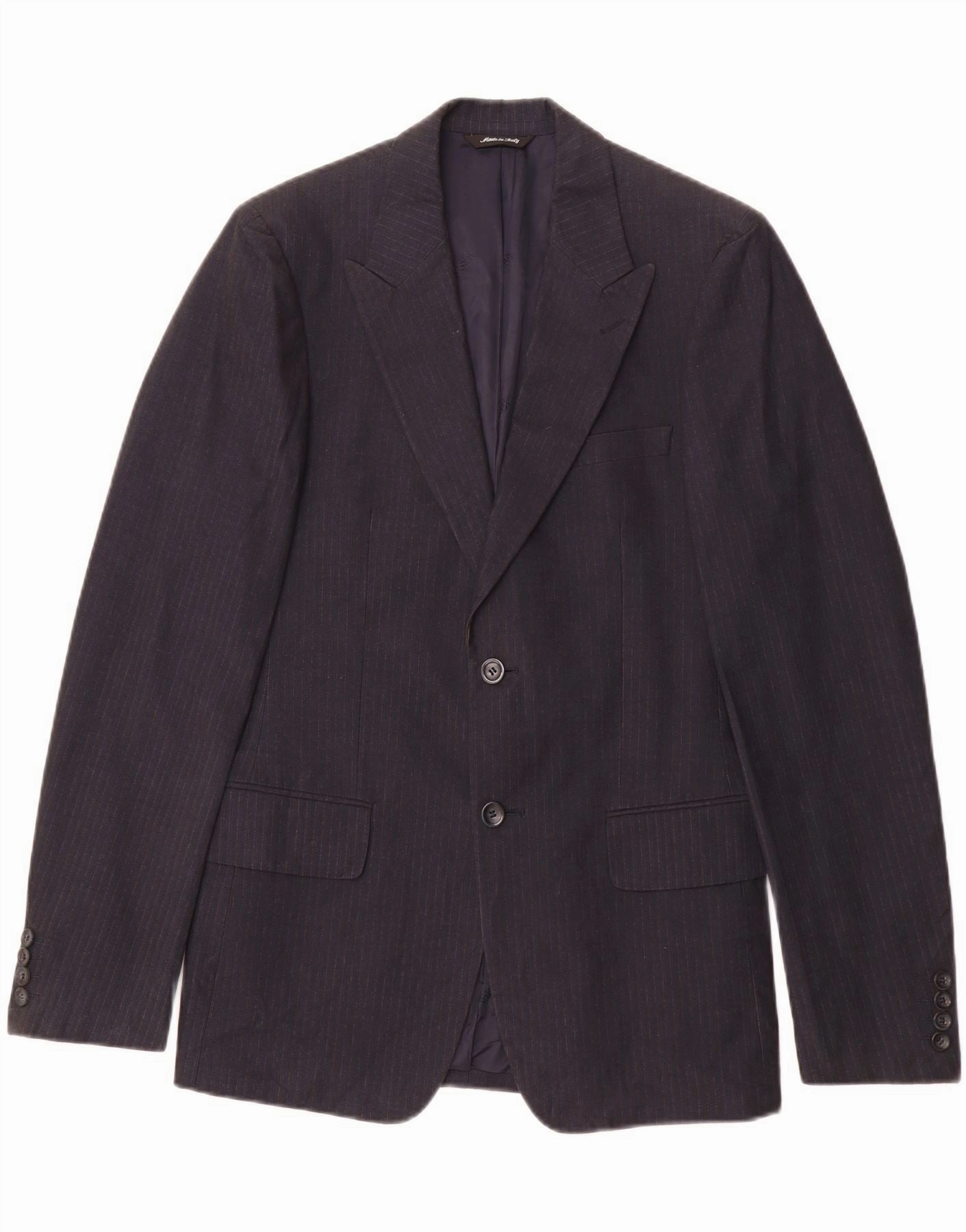 Perfect Cut Premium Button Hardware VERSUS VERSACE Mens Blazer Jacket IT 48 Medium Navy Blue Pinstripe