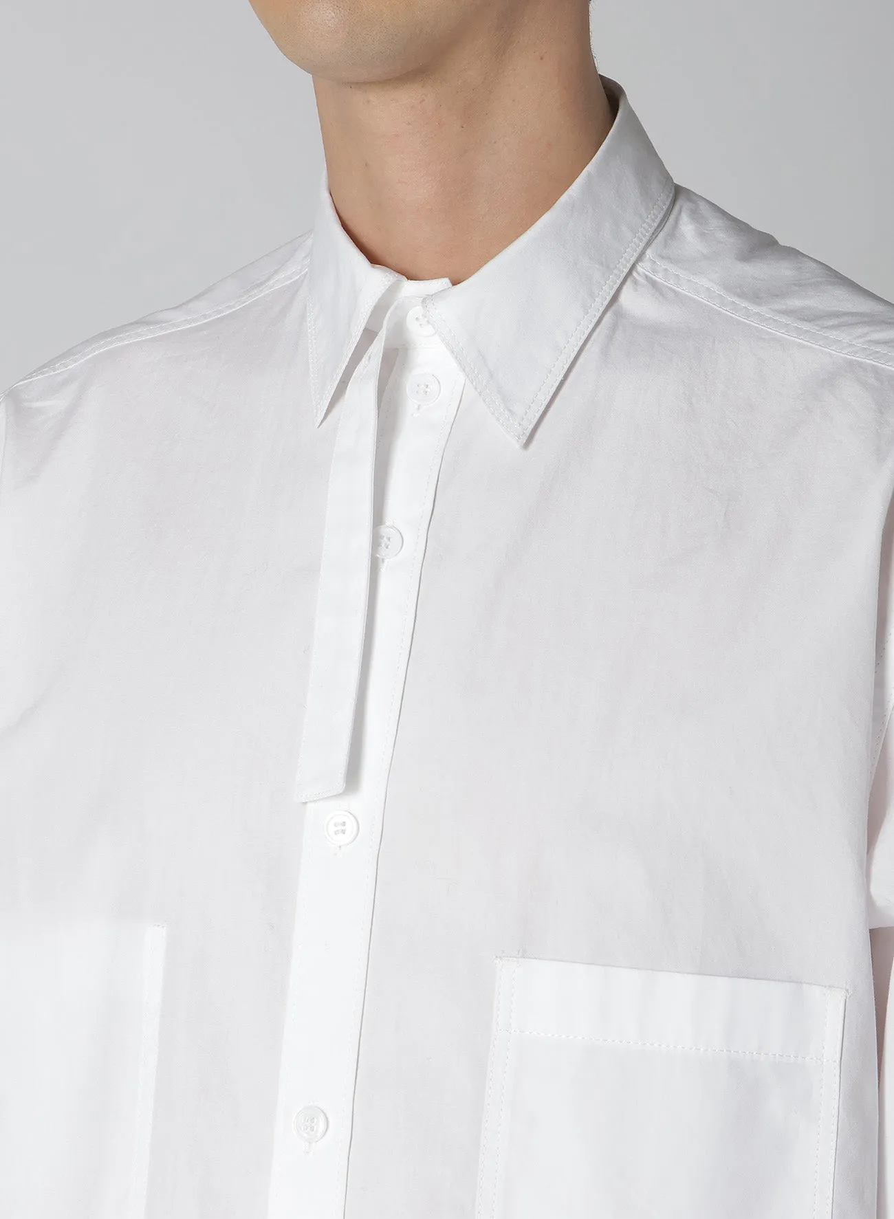 CHAIN STITCHING HEM FACING BLOUSE Soft Stretch Collar Cocktail Event