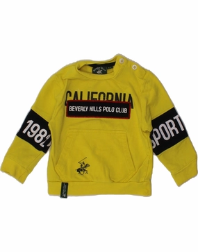 Essential Look MoistureControl Fabric VINTAGE Baby Boys Graphic Sweatshirt Jumper 9-12 Months Yellow Colourblock