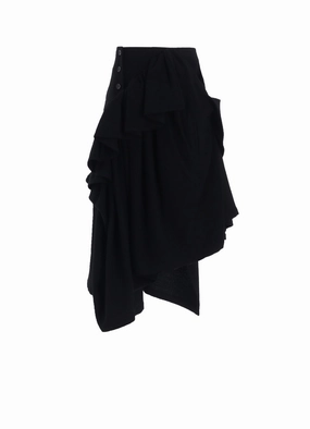 VINTAGE FLANNEL GATHERED SKIRT Flattering and Chic Fitted Shape