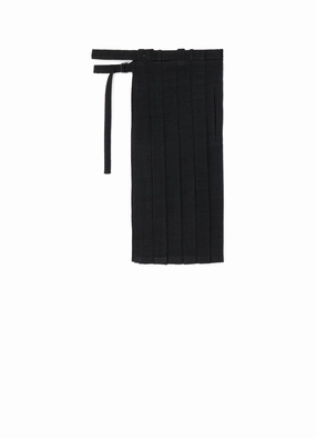 Smart Cut Square Neck WILD SILK YARN LINEN TWEED O-PLEATED SKIRT A