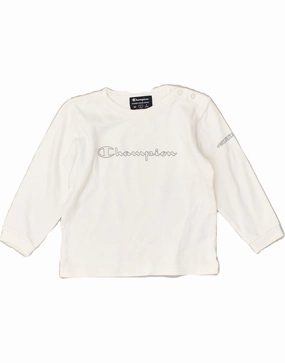 Unisex Choice Petite Cut CHAMPION Baby Boys Graphic Top Long Sleeve 18-24 Months Large White Cotton