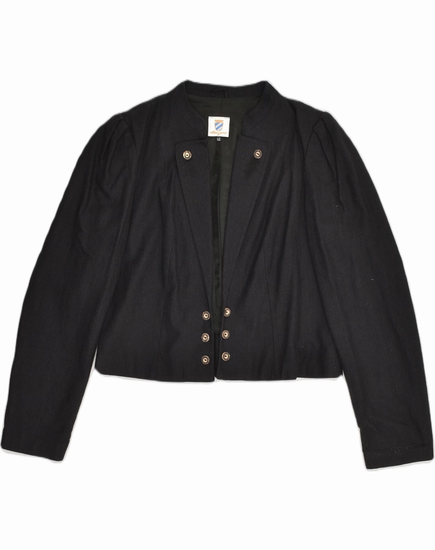 Comfortable Wardrobe VINTAGE Womens Blazer Jacket EU 42 Large Navy Blue Cotton