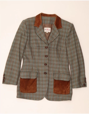 Smart Comfort VINTAGE Womens Blazer Jacket IT 44 Medium Multicoloured Houndstooth