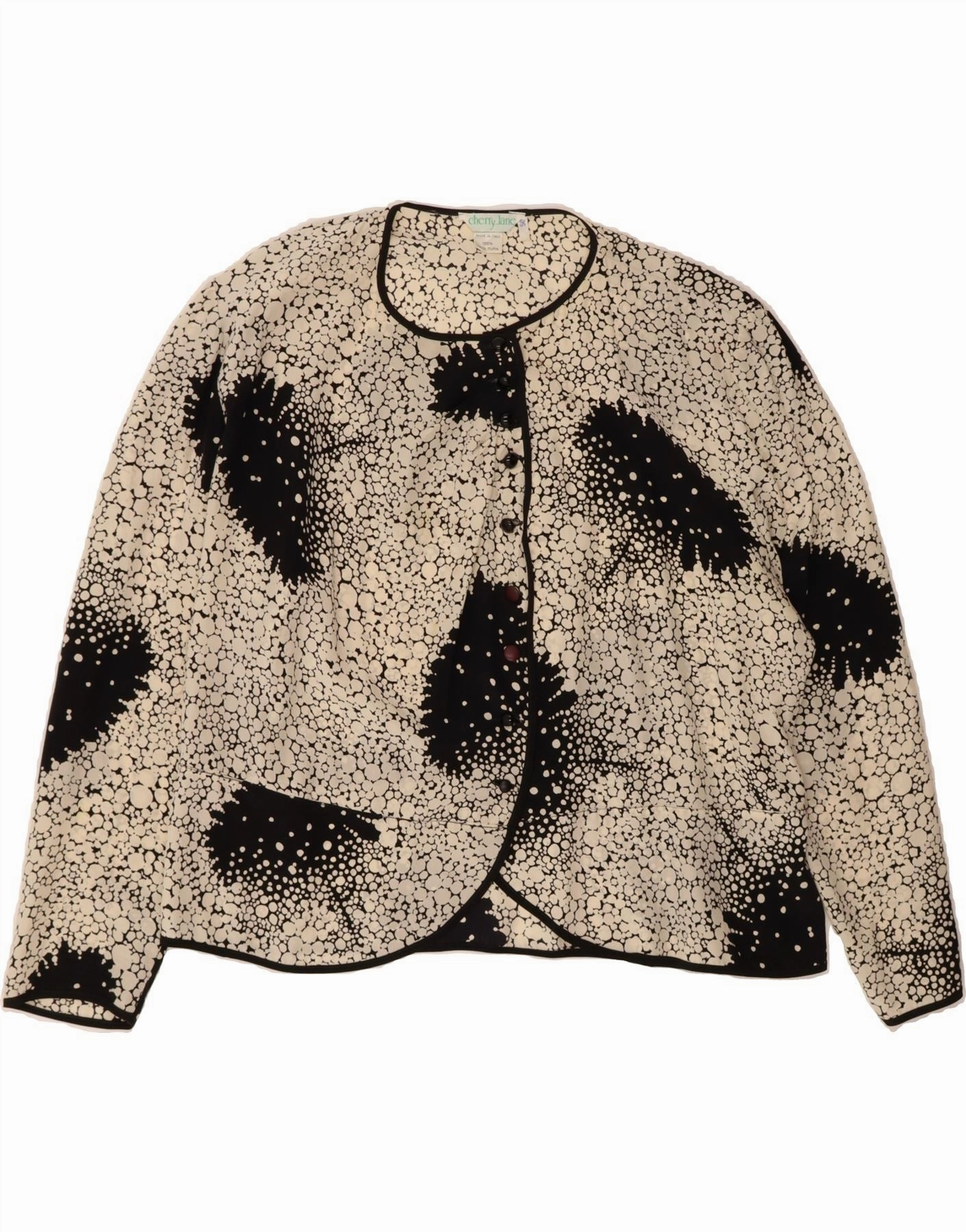 Layering Comfort Relaxed Fit VINTAGE Womens Blazer Jacket IT 50 XL Grey Spotted Silk