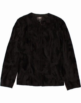 VINTAGE Womens Blazer Jacket UK 10 Small  Black Polyester Chic Look