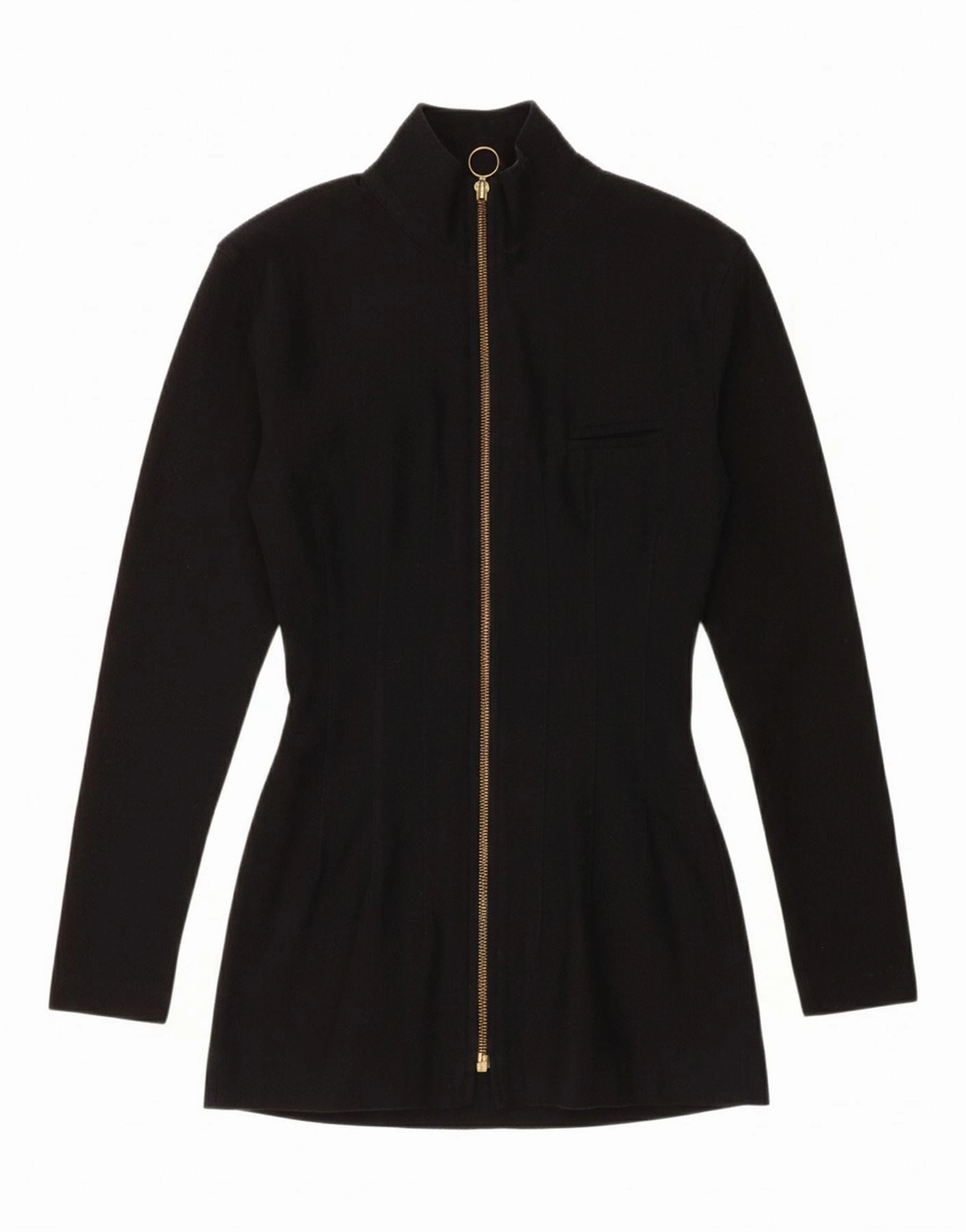 high-end design VINTAGE Womens Blazer Jacket UK 12 Medium Black Cotton