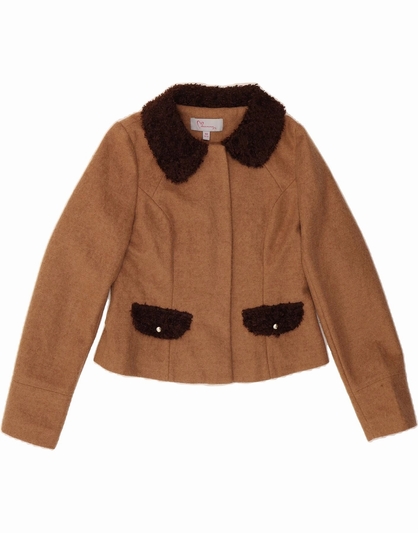 Sophisticated Style VINTAGE Womens Blazer Jacket UK 12 Medium Brown Polyester