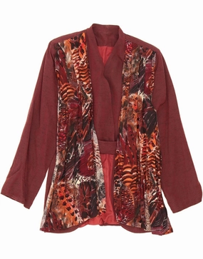 Refined Look Fit Luxury Layering VINTAGE Womens Blazer Jacket UK 12 Medium Red Floral