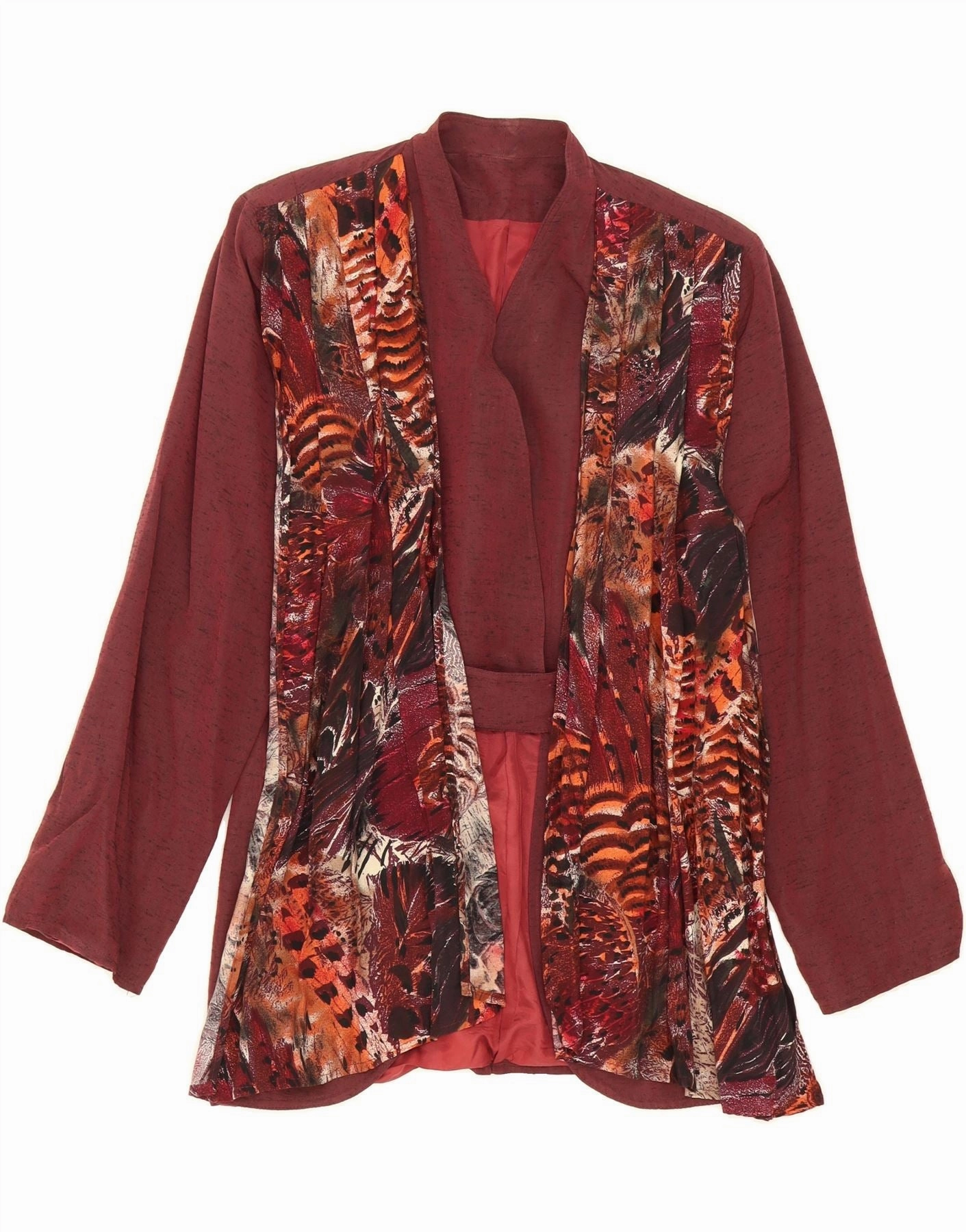 Refined Look Fit Luxury Layering VINTAGE Womens Blazer Jacket UK 12 Medium Red Floral