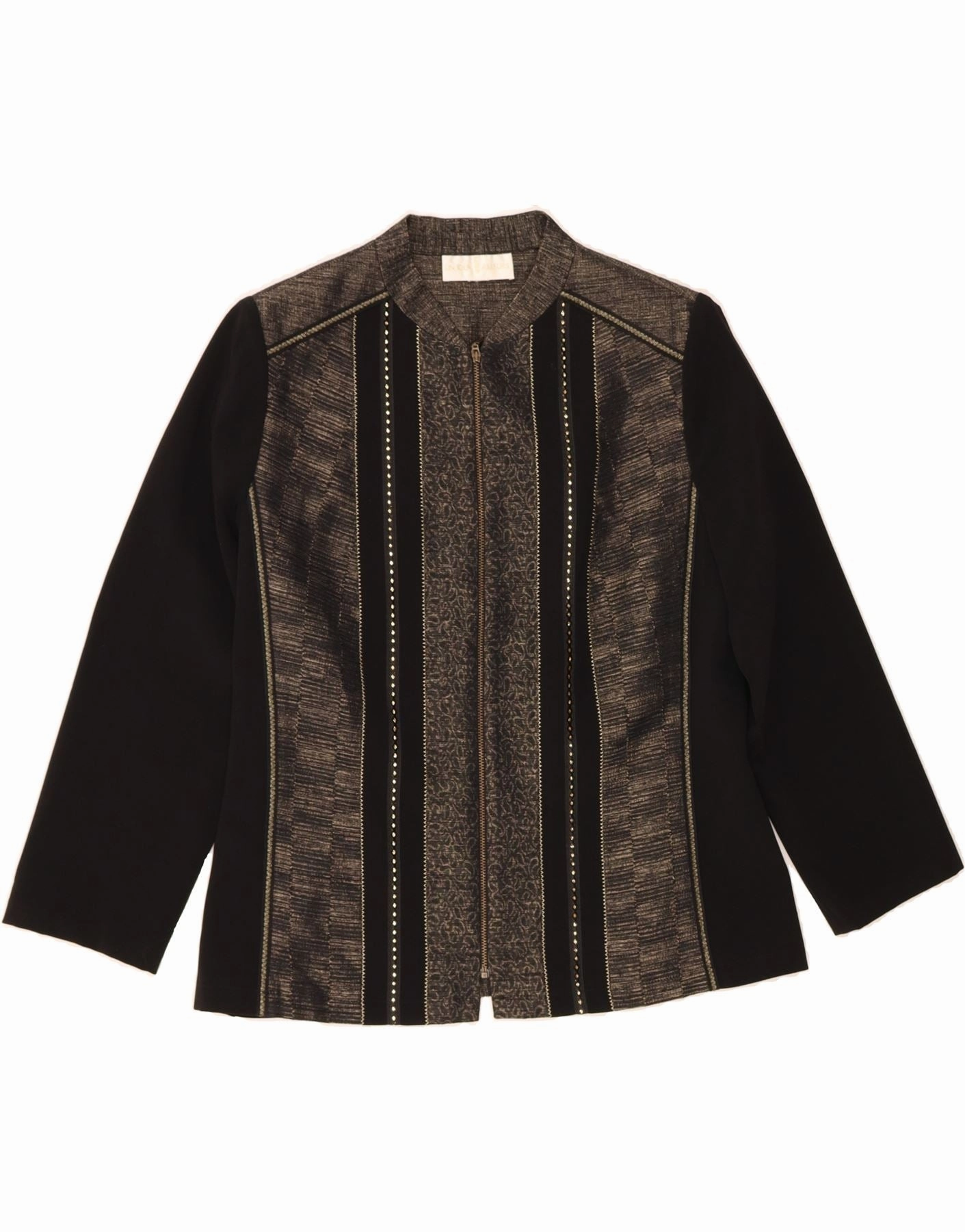 modern office wear Sleek Fit Wear VINTAGE Womens Blazer Jacket UK 14 Large Black Colourblock Wool