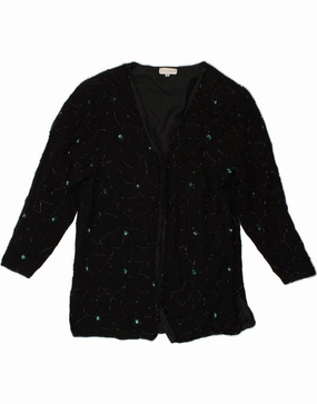 Perfectly Tailored All-day Comfort VINTAGE Womens Blazer Jacket UK 14 Medium Black Viscose