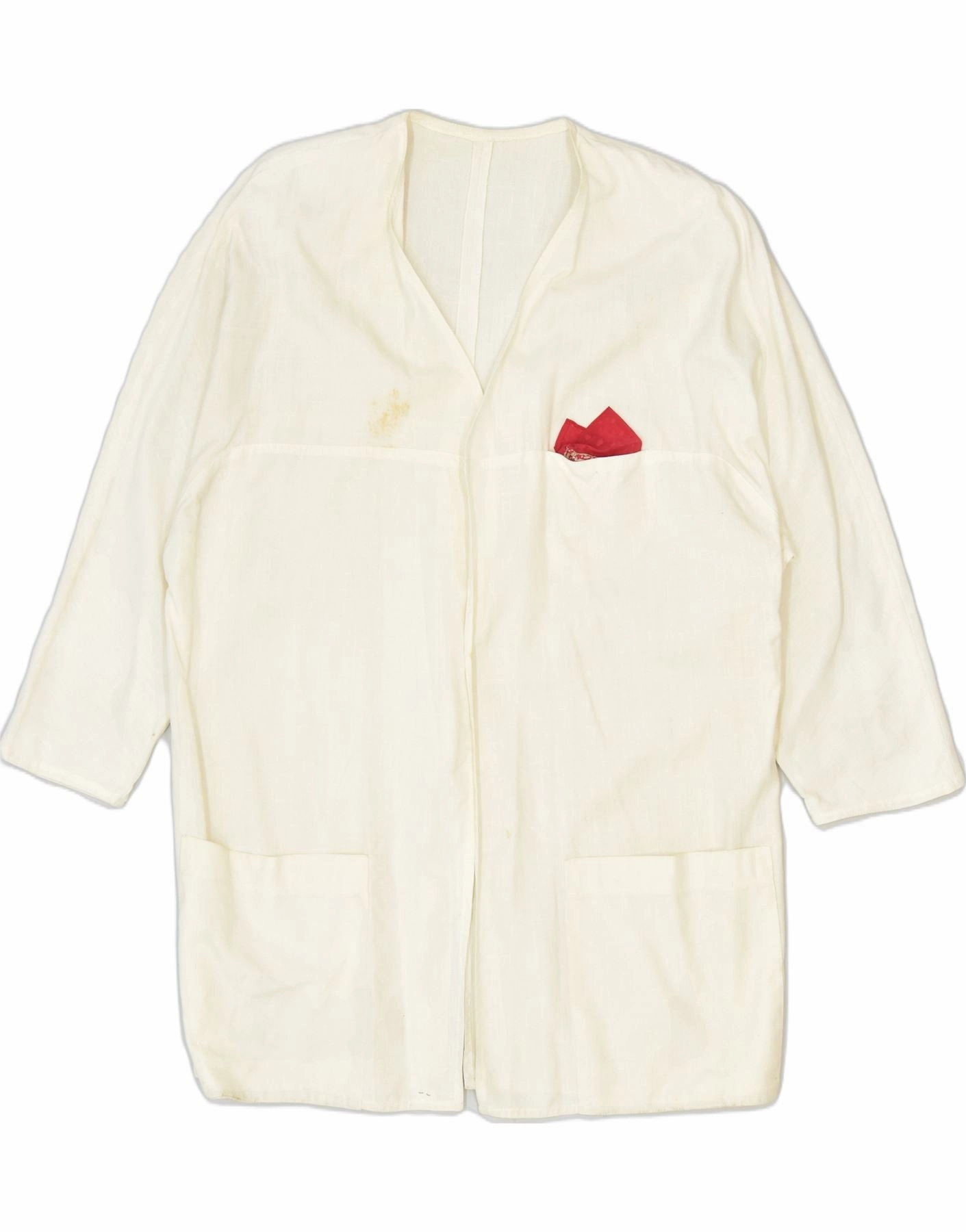 VINTAGE Womens Blazer Jacket UK 20 2XL Off White Cotton Premium Comfort Tailored Fit Design