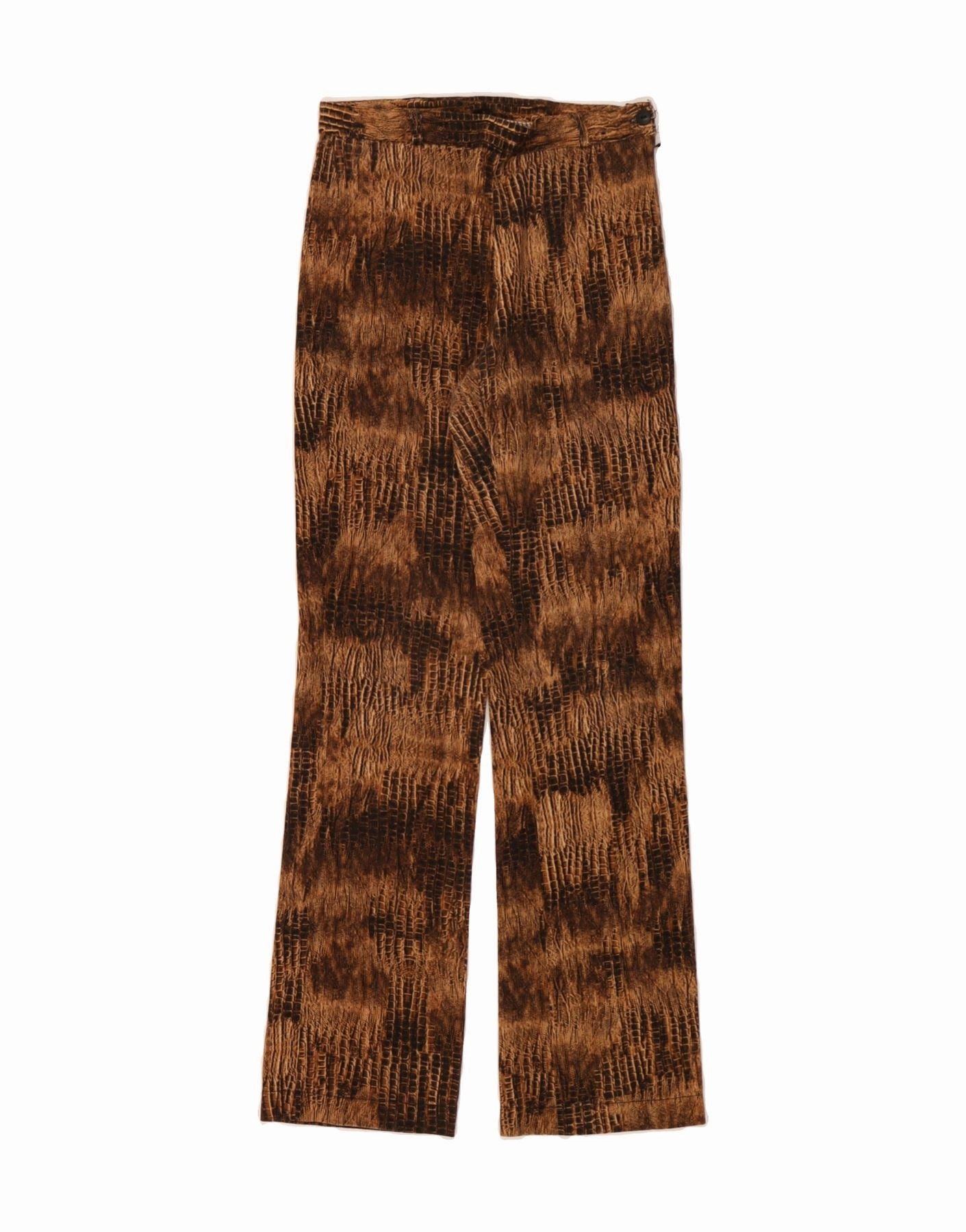 VINTAGE Womens Suit Trousers IT 44 Medium W28 L30 Brown Animal Print Dapper Appeal