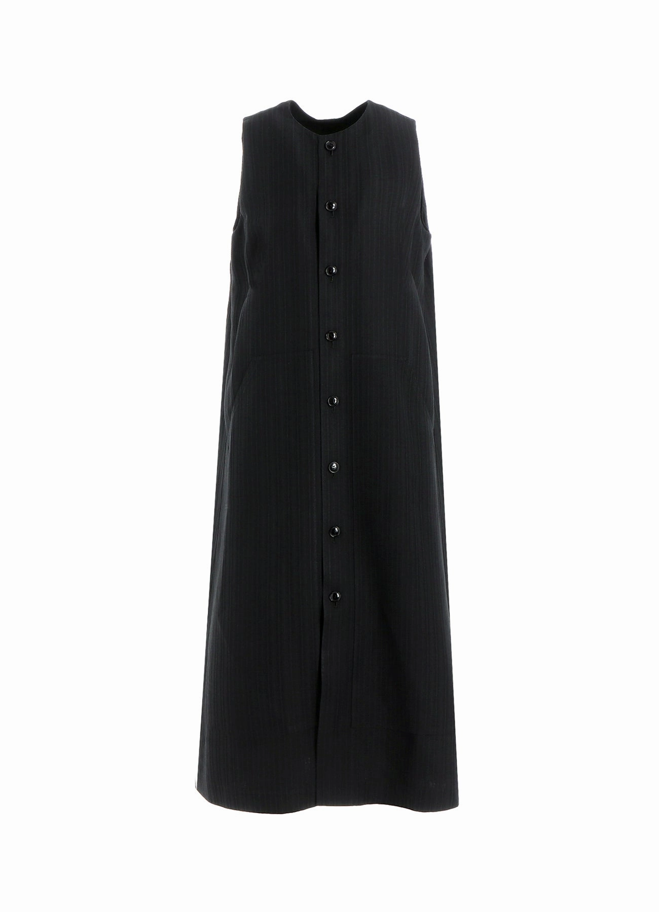 Magic Day VISCOSE TWEED STRIPE FRONT OPEN DRESS