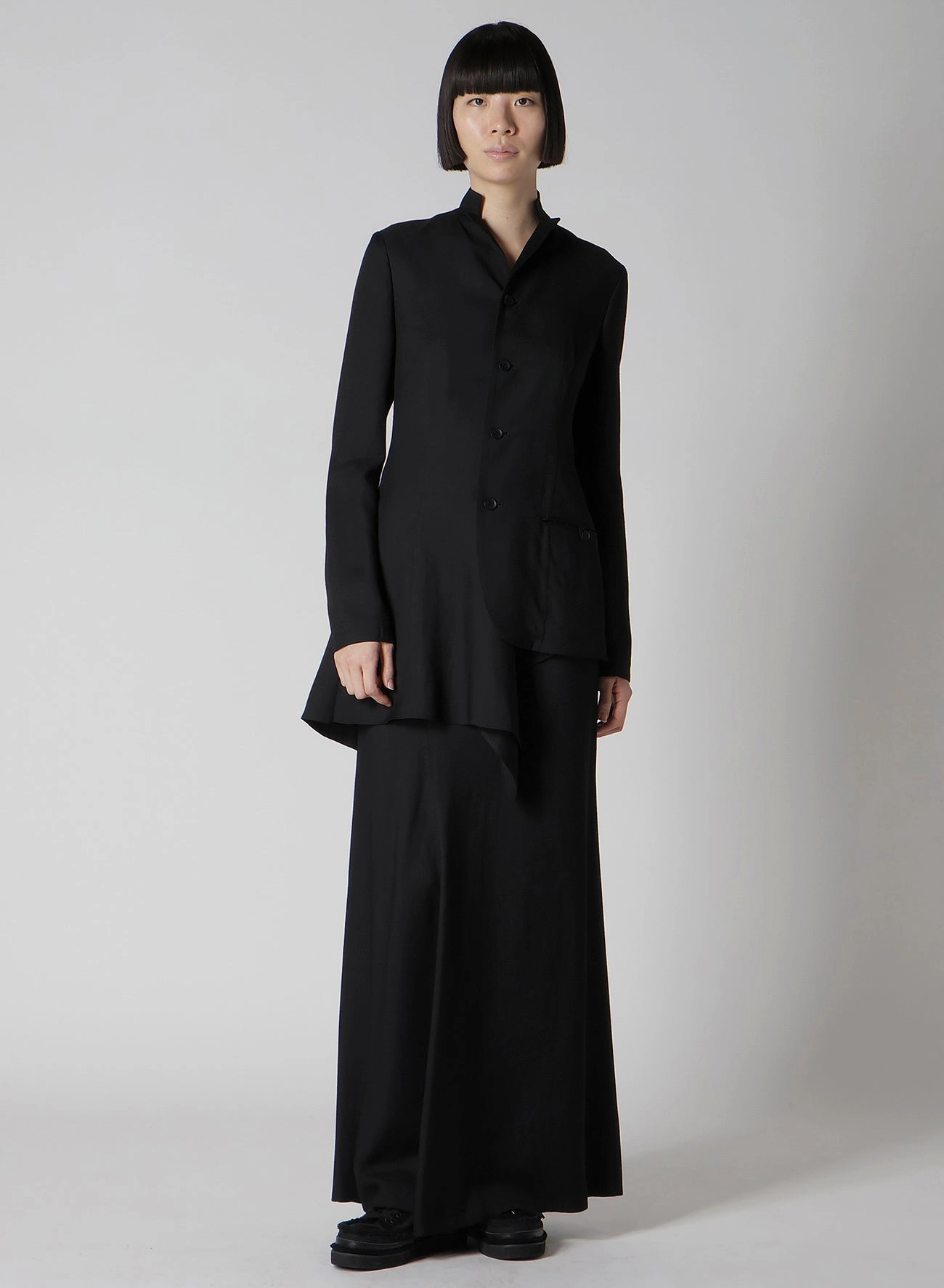 VISCOSE TWILL DIAGONAL CUTTING LONG SKIRT Coral Soft Polished Cut