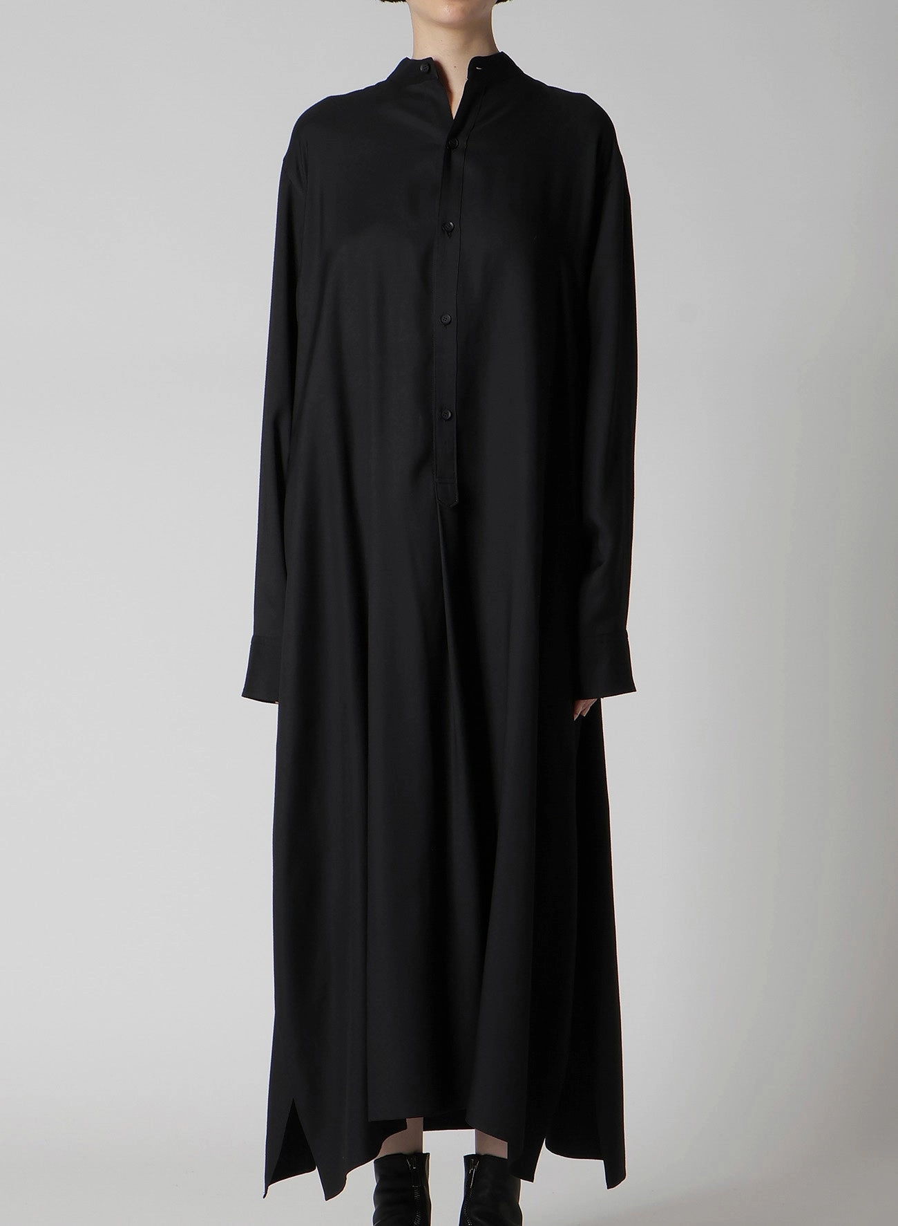 VISCOSE TWILL SIDE SLIT SHIRT DRESS Trendy Look Loose Fit