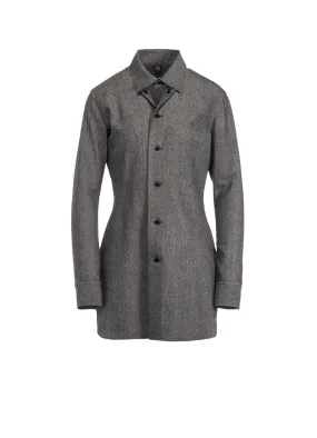 W/ MINI HERRINGBONE OPEN NECK BLOUSE Road Trip Ready Travel Friendly