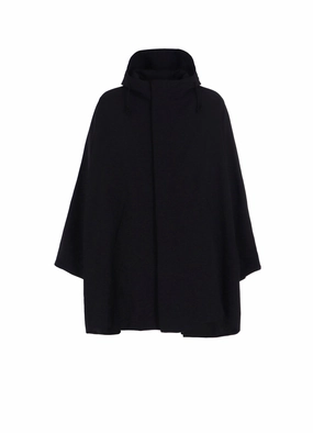Detachable Layer Reversible Dual Layer W/GABARDINE FRONT OPEN PONCHO COAT
