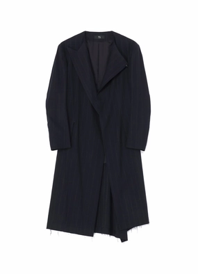 W/RY LIGHT STRIPE COLLAR LESS JACKET Viewpoint Weekend Escape