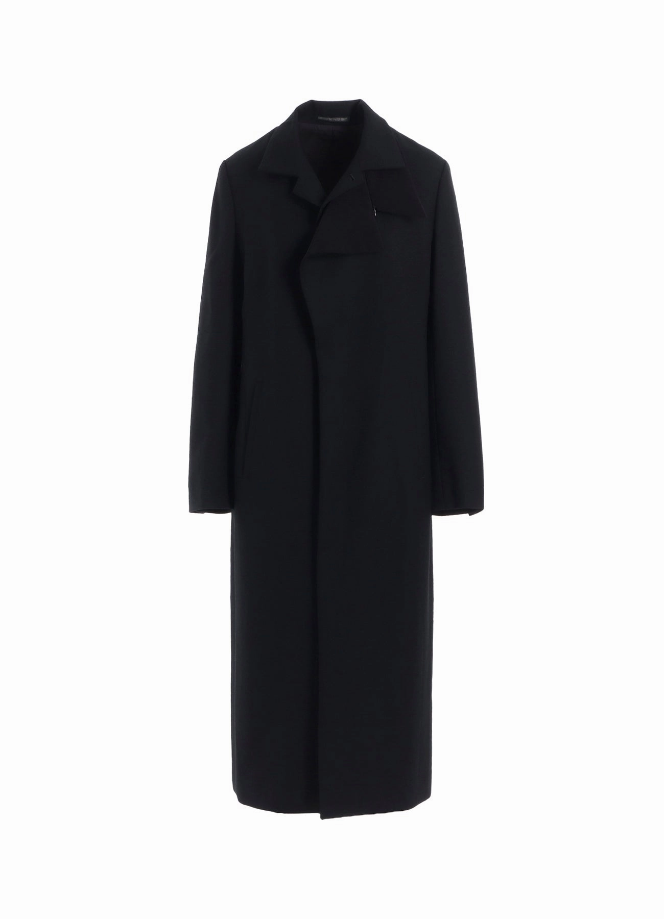 W/SAXONY  R DOUBLE LAYERED LONG COAT Drop Tail Hem Windproof Material