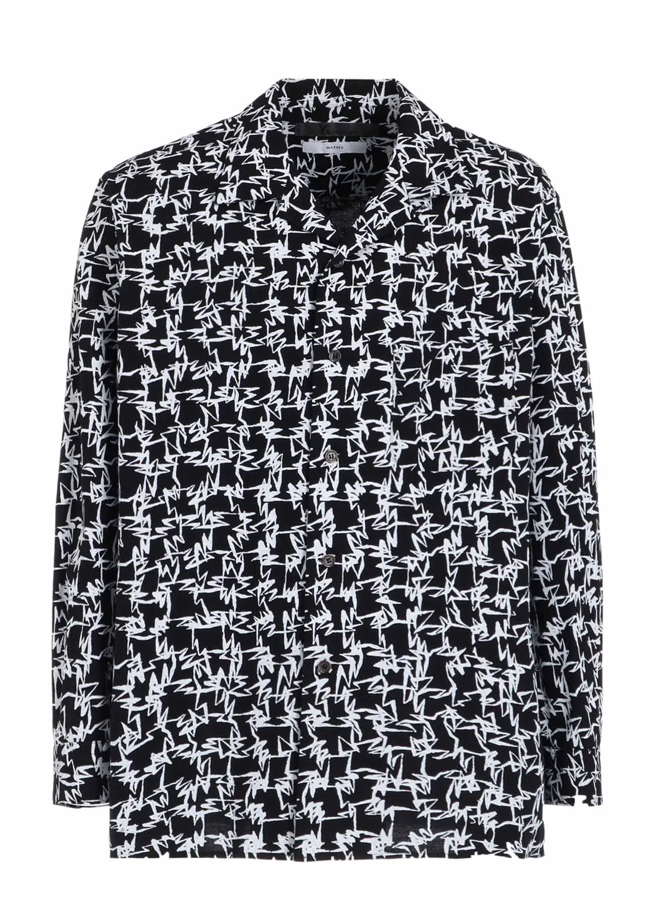 ??Y's for men ?? MASSES??COTTON PIGMENT PRINT OPEN COLLAR SHIRT Travel-friendly High-Quality Craftsmanship