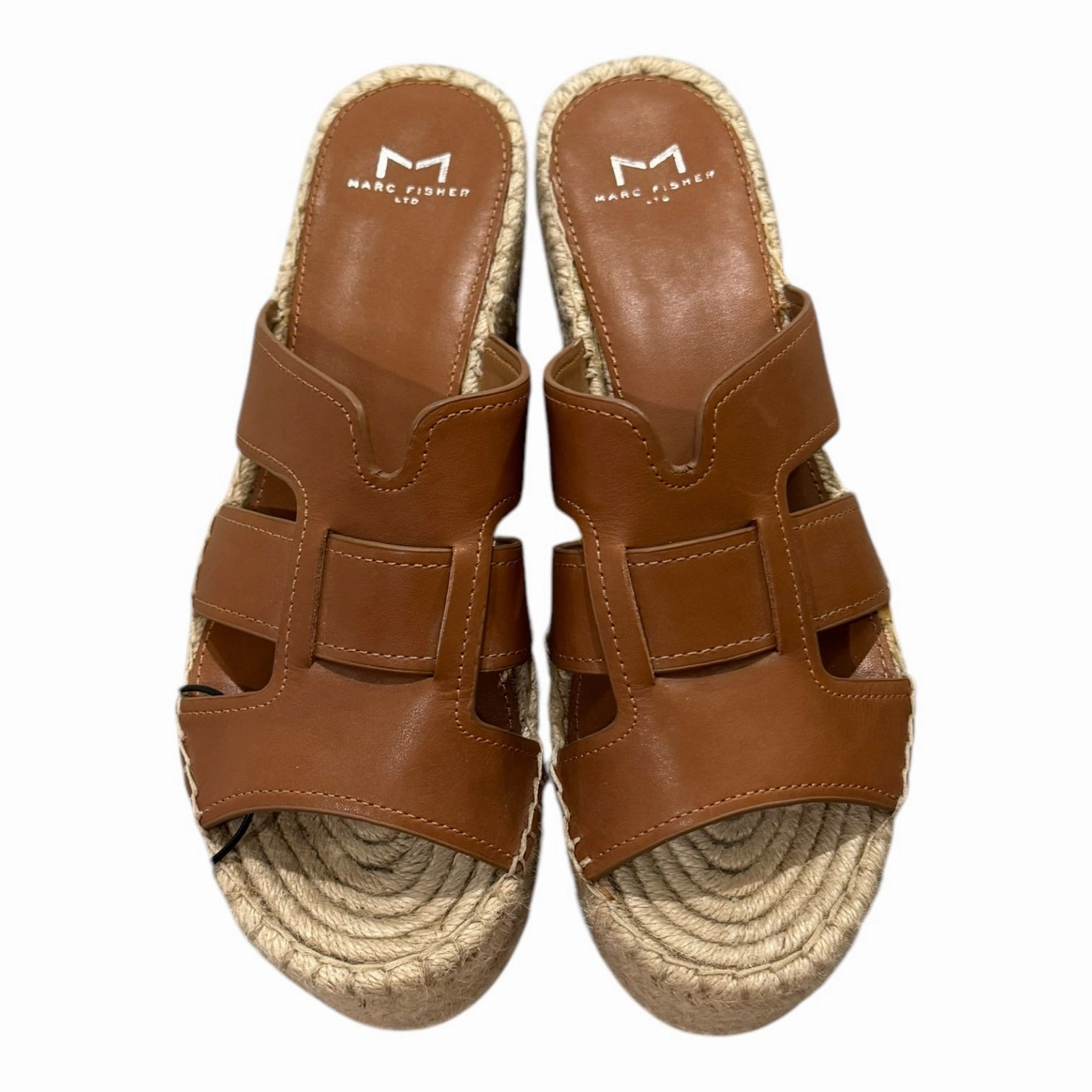 Open Front Sandals Heels Platform By Marc Fisher In Brown, Size:8.5