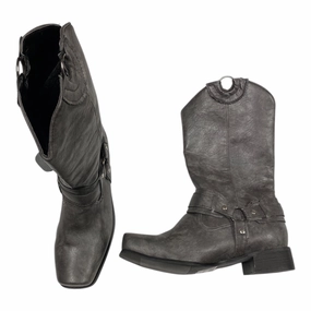 No Laces Boots Knee Heels By Clothes Mentor In Grey, Size:9.5