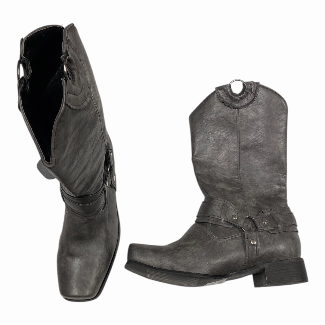 No Laces Boots Knee Heels By Clothes Mentor In Grey, Size:9.5