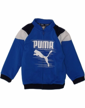 PUMA Baby Boys Graphic Tracksuit Top Jacket 9-12 Months Blue Colourblock Peak Ready