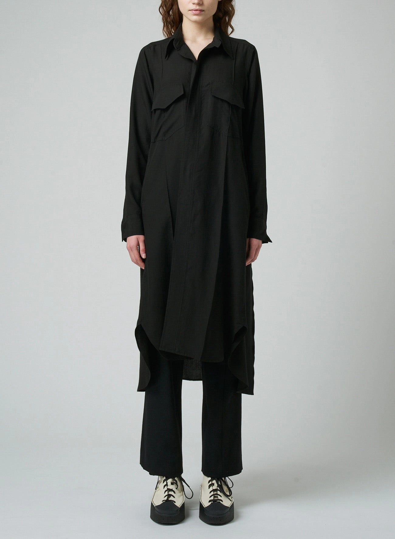 CELLULOSE POPLIN WORK SHIRT LONG DRESS All Layer