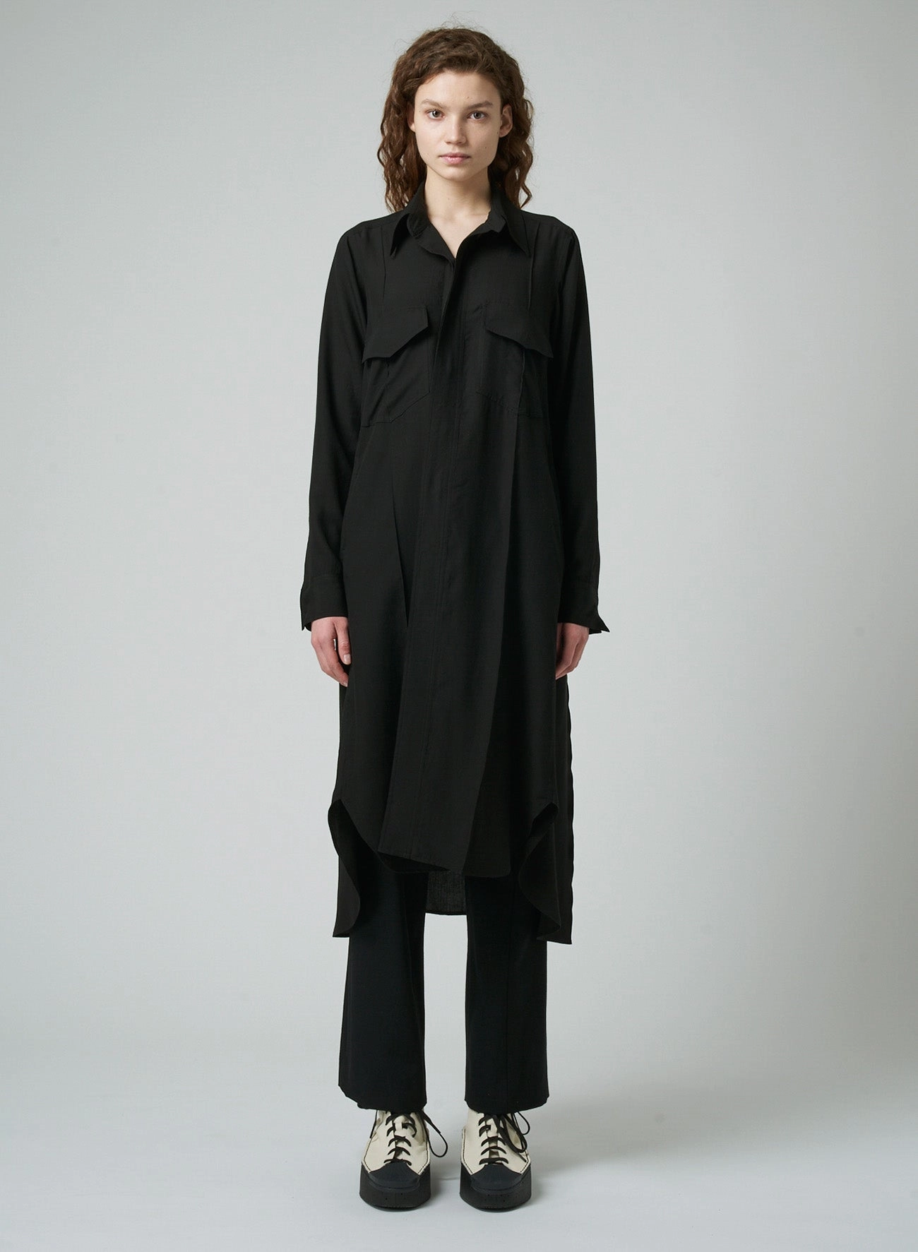 CELLULOSE POPLIN WORK SHIRT LONG DRESS Jewel Tones