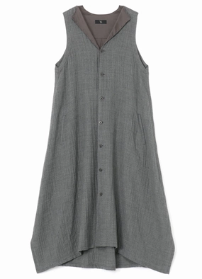 WOOL SLEEVELESS SHIRT DRESS Breeze Flow