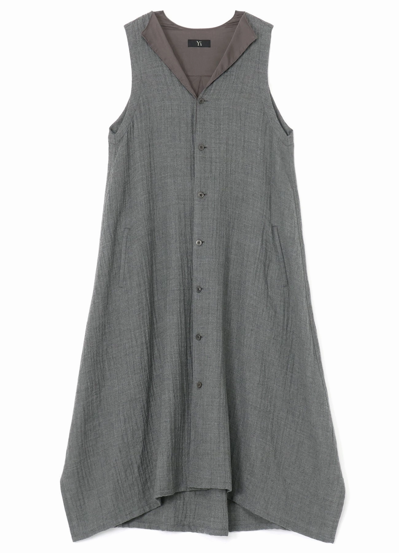 WOOL SLEEVELESS SHIRT DRESS Breeze Flow